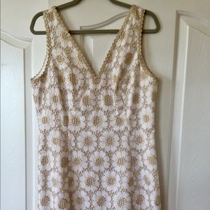 NWOT Lilly Pulitzer White and Gold Dress